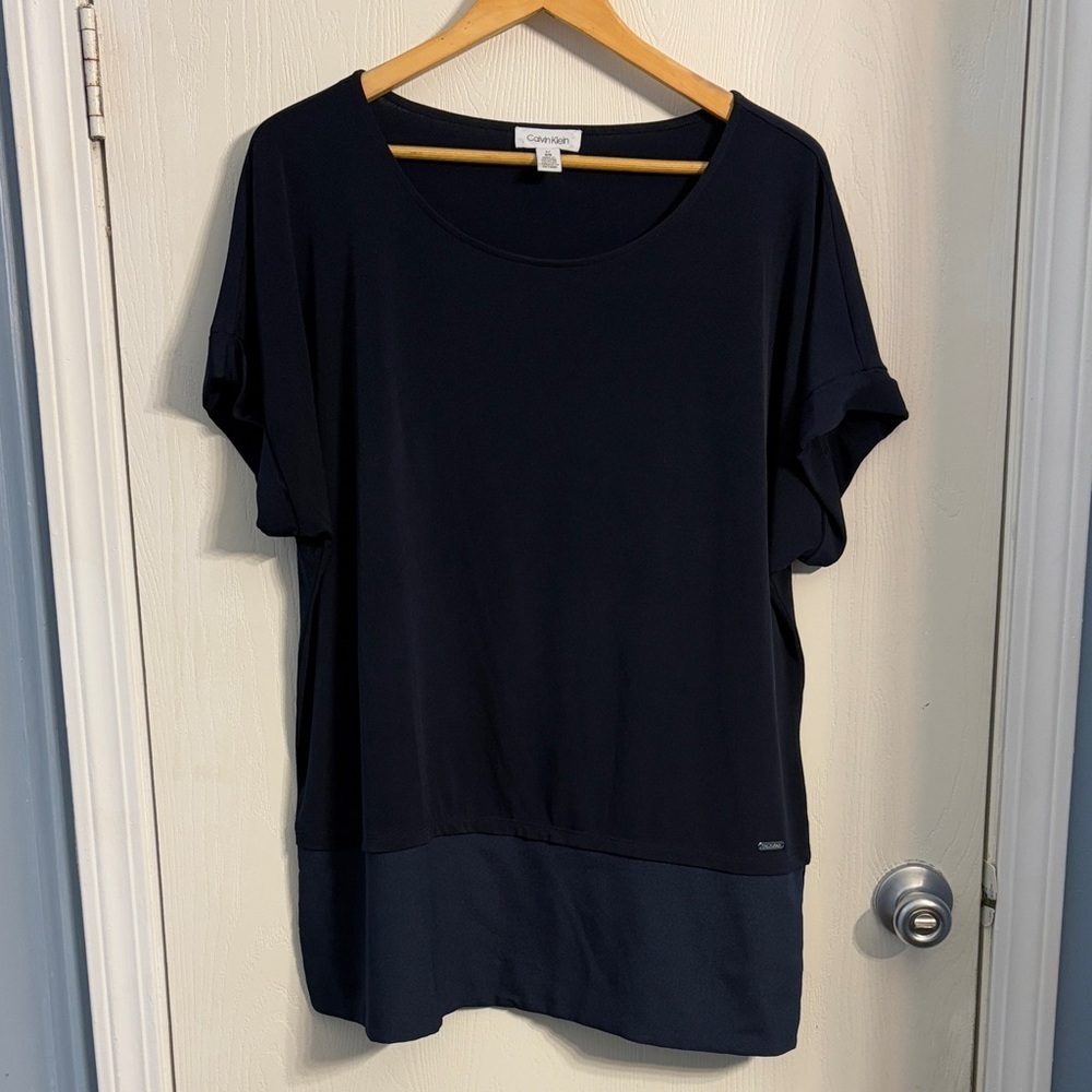 Calvin Klein Navy Short Sleeve Top